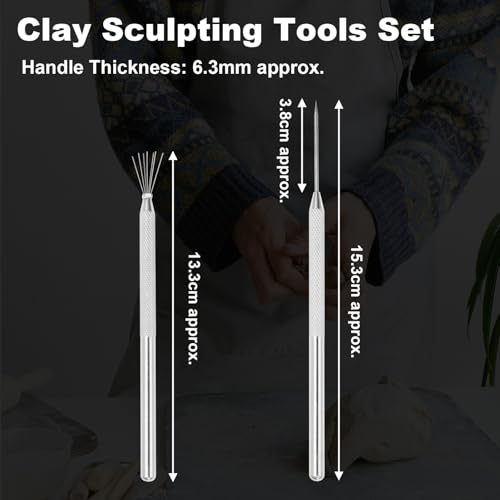 suiwotin Precision Clay Needle Tool Set for Detailing | 12pcs, Sculpture Pin & Texture Needle, Sculpting Tools for Fine Ceramics, Polymer Clay & Miniature