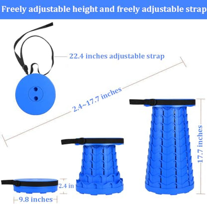 Fishboy Collapsible Stool for Adults, Portable Folding Camping Seat, 400lbs - color: All Blue