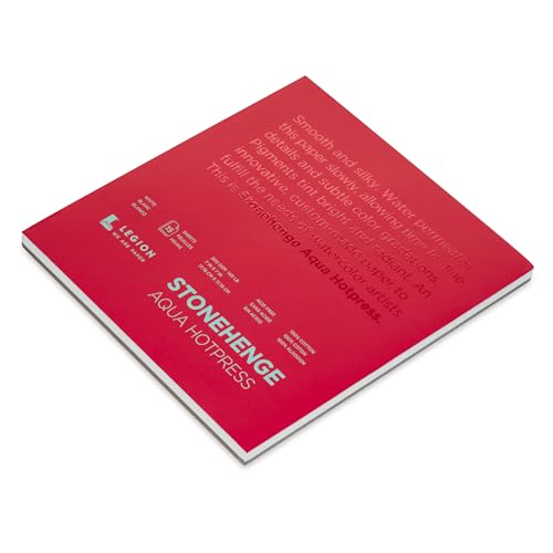 Stonehenge Aqua White Medium Weight Block, 140lb, Hotpress, 7 x 7 Inches, 15 Sheets for Wet and Dry Media - size: 7 x 7 inches