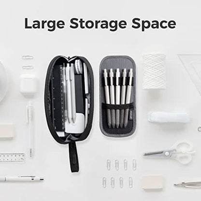 pack all Large Pencil Case, Multi-Compartment Pencil Pouch with Zipper | Large Capacity, Removable Compartment, Durable Fabric, Smooth Zipper, Multi-use for Pens, Stationery & Makeup, Black - color: Black
