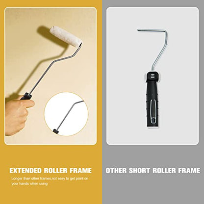 PILOT FISH 11Pcs Paint Roller Kit, Small Paint Roller with 10Pcs 4 inch Covers, Mini Paint Roller with Long Roller Frame, Paint Rollers for Painting Walls, Wall Painting Tools - size: 11pcs 4inch