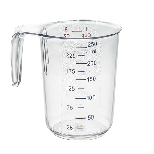 Restaurantware Clear Plastic Cup Measuring Cup, 3.8 x 3 x 3.8 In - size: 3.75" × 3.00" × 3.75"