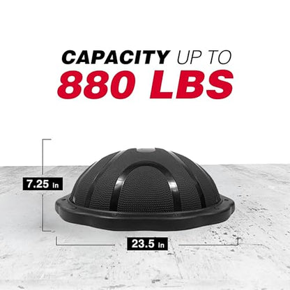 Yes4All 880LBS Half Ball Balance Trainer, Pilates Balance & Stability Ball for Exercises, Home Gym, Floor & Full Body Workouts - color: A. Matte Black