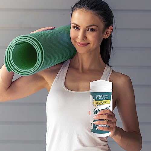 Wipex Original Fitness Equipment Wipes - EWG Verified Natural Plant Based Gym Wipes, Clean Surfaces at Home or Gym, Use as a Yoga Mat Cleaner, Lemongrass & Vinegar, 50 Count (Pack of 3) - size: 50 Count (Pack of 3)