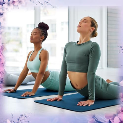 Timgle 6 Pcs 10mm Thick Yoga Mat Bulk 68 x 24 Inches Anti-slip Tear-resistant Exercise Mat Adult Gym Mats for Fitness, Stretching, Workout and Studio, Outdoor Yoga, Pilates - color: Navy Blue