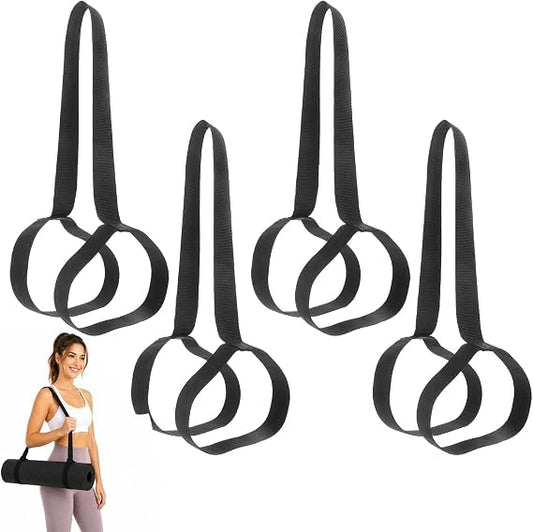Toddmomy 4pcs Yoga Mat Straps for Carrying, Adjustable Non-Slip Sling 31 Inch Yoga Mat Carrying Straps