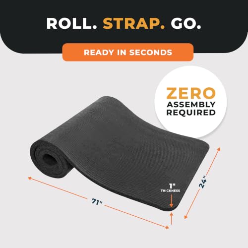 BalanceFrom 1-inch Thick 71x24 Inches Extra Thick Exercise Yoga Mat - color: Black