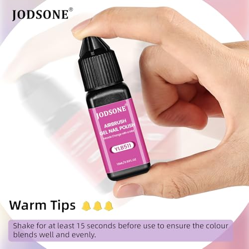 JODSONE Airbrush Gel Nail Polish Set 20 Colors No Dilution Fine Mist Nail | White Blue Pink Purple for Ombre French Nail Art Design Nail Airbrush Paint Gel Nail Polish Ideal for Home Salon Use - color: Airbrush-4
