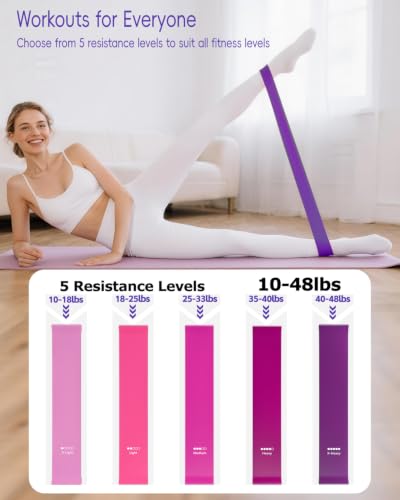 KABCON Pilates Kit for Home, Women Beginners Workout Essentials Set - size: Purple 14PCS