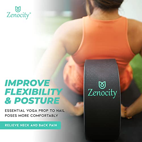 Yoga Back Roller - Yoga Wheel for Stretching and Back Pain Relief - Back Stretcher - Foam Roller - Best Balance Accessory for Stretching - Thick Padding for Comfort - Improve Flexibility