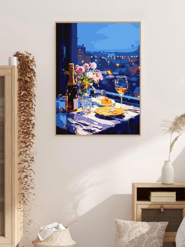 ZRIZQ Landscape Paint by Numbers Kit for Adults Beginner,City Scape,16x20 | Full set with wooden brushes,rolled canvas,rich paints.Calming activity.Beginner friendly.Just open and paint. - color: 16"X20"Rolled Canvas-Flowers 3