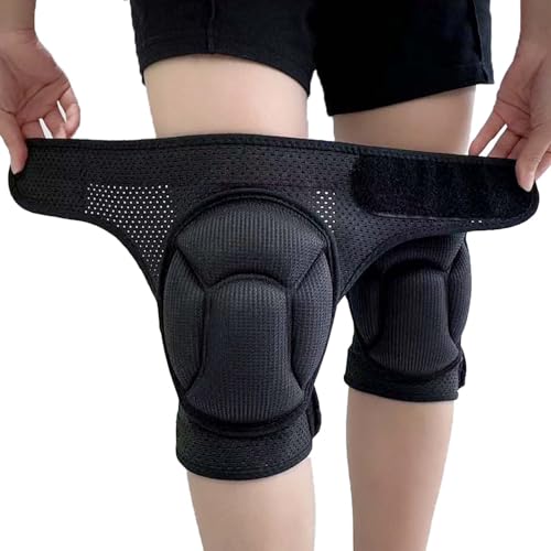 Knee Pads for Men Women Work, Mesh Straps Fabric, Black M (1 Pair) - color: Black, size: Medium