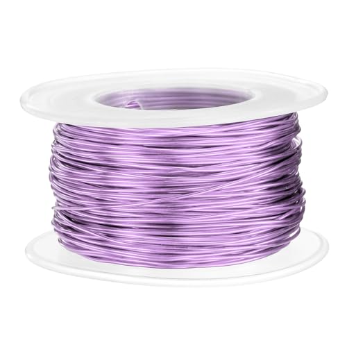 HARFINGTON 20 Gauge Aluminum Craft Wire 0.8mm 98.5ft Flexible Bendable Anodized Metal Jewelry Sculpting Wire for Jewelry Making Modelling Craft DIY, Light Purple - color: Light Purple, size: 30M x 0.8mm