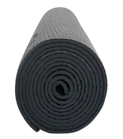 Everyday Yoga Deluxe Mat, Spacious 72"x24" Non-Slip, 3-5mm Extra Thick - color: Black, size: 3mm Thick