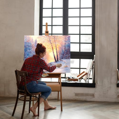 Beech Wood H-Frame Easel, 59"–75" Adjustable Height Studio Easel with Drawer & Shelf, 41" Canvas Holder 20KG Load, Heavy Duty Art Easel for Adults Artists Students Painting Display - color: EASEL-A