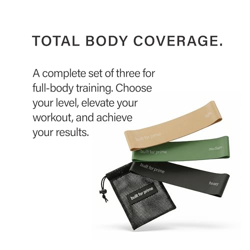 Mini Resistance Bands, Set of 3 – Non-Slip Workout Bands for Strength Training, Physical Therapy & Progressive Activation - color: Sand, Olive Drab, and Onyx