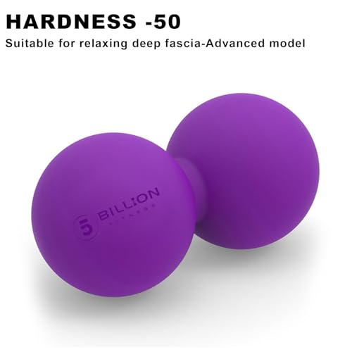 5BILLION FITNESS Peanut Massage Ball,Double Lacrosse Ball and Mobility Massage Ball for Physical Therapy - Deep Tissue Massage Tool for Myofascial Release, Muscle Relaxer, Acupoint Massage (Purple) - color: Purple