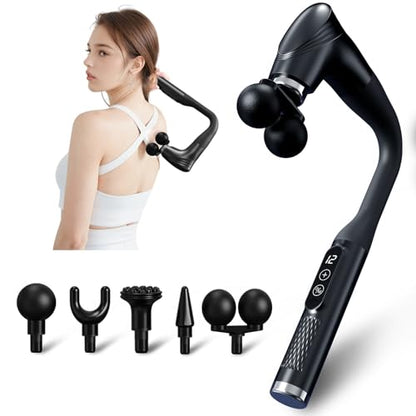 Massage Gun With Extended Handle, Back Massager Tool, U-Shaped Massager