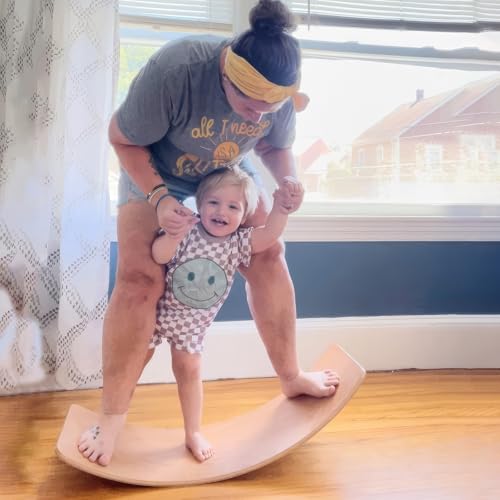 Natural Wood Balance Board for Kids | Montessori Wobble Board for Toddlers & Children Ages 3-8, Open-Ended Waldorf Learning Toy for Indoor Play, Core Balance Trainer, Birthday & Christmas Gift 2026 - color: Natural Wood, size: Standard Width