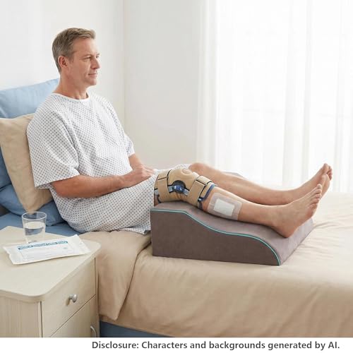 Leg Elevation Pillows, Ergonomic Memory Foam Wedge Pillow/Leg Positioner Pillows Comfort Care for Back Knee Hip Ankles Pain, Knee Pillow for After Surgery, Injury, or Rest Gray - size: 40X20X56CM