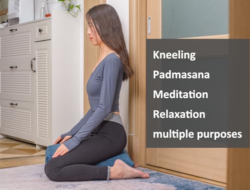 Meditation Cushion,Velvet Meditation Pillow and Zabuton 2-in-1 Portable Design(50 * 70CM). (Blue, Service H：9cm) - color: Blue