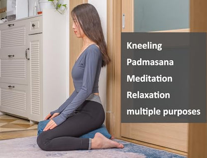 Meditation Cushion,Velvet Meditation Pillow and Zabuton 2-in-1 Portable Design(50 * 70CM). (Blue, Service H：9cm) - color: Blue