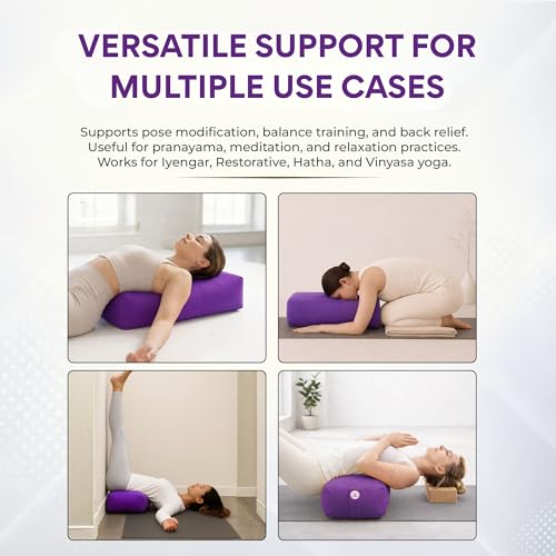 Rectangular Cotton Yoga Bolster, Yoga Pillow, Yoga Cushion, Yin yoga Bolster, Iyengar yoga bolster - color: Purple