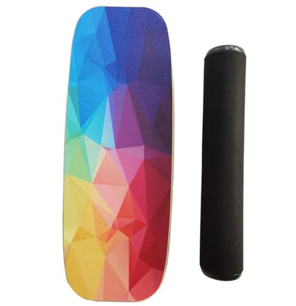 Balance Board Surf Trainer with Adjustable Stoppers - 2 Different Distance Options Balance Board for Surfing, Snowboarding, Skiing, Skateboarding, 300lbs Capacity - color: multicolour