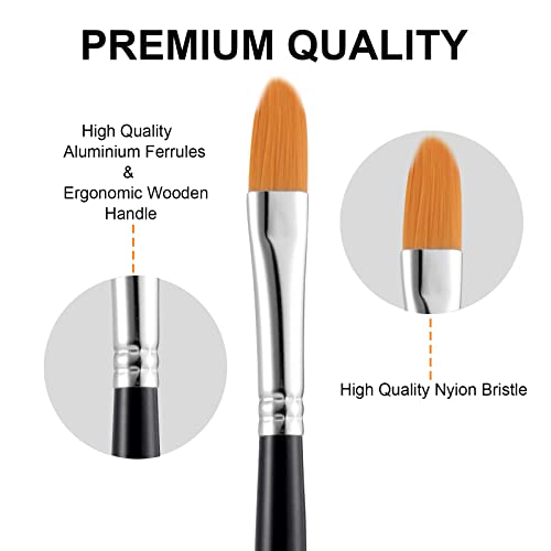 GOTIDEAL Paint Brushes, Acrylic Paint Brushes, 10 Pcs Round Pointed Tip | Small Nylon Hair, for Acrylic, Oil and Gouache, Body, Face Nail Art and Rock Painting, Perfect for Kids & Adult
