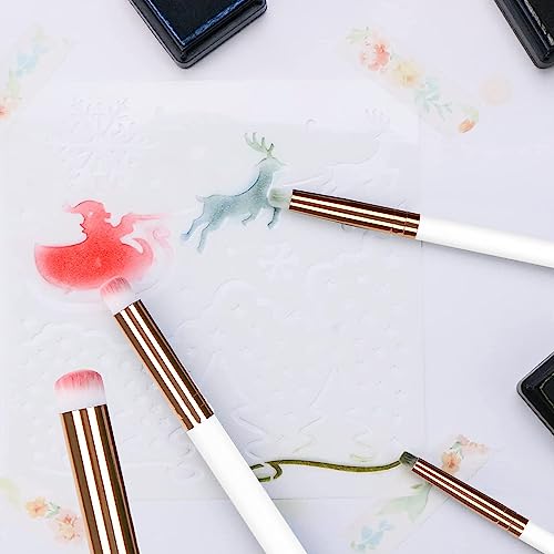 UNIMEIX Dry Brush Miniature Painting Drybrush Detail Paint Brush Set Hobby Detail Blending Brushes for Effortless Watercolor Brushes Scale Model Painting (12 Pack) - color: White