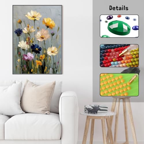 GUMITOON Diamond Art Kits for Adults-Flower Full Drill Diamond Dots Paintings for Beginners, Round 5D Paint with Diamonds Pictures Gem Art Painting Kits DIY Crafts Kits 12"x16" QCY-160 - color: QCY-160