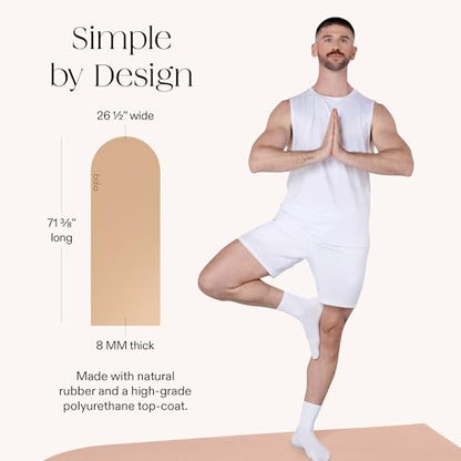 Bala Yoga Mat for Home Gym, Non-Slip Exercise Mat for Home Yoga - color: Sand, style: Mat Plus - 8mm