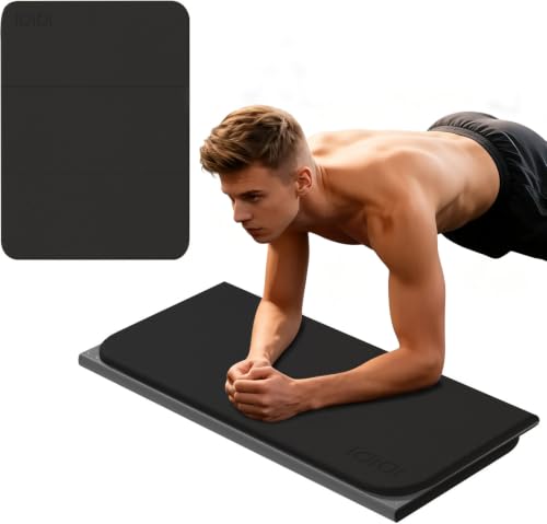 Foldable Exercise Pad Extra Thick 1.2" x 14" x 24" - color: Black+Gray