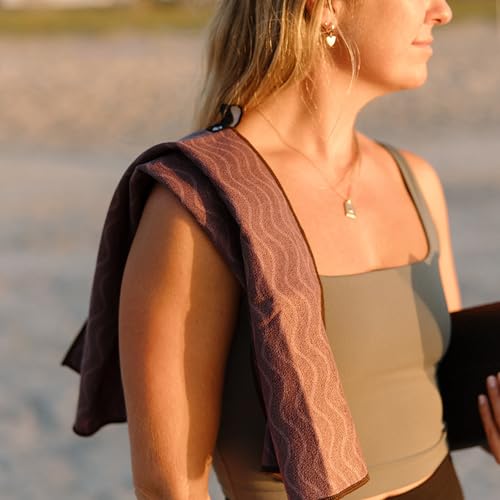 Nomadix Fitness Towel- Microterry Quick-Dry Gym & Yoga Sweat Towel, Odor-Resistant, Ultra Absorbent, Sand & Pet Hair-Resistant, Recycled Material, 30″×16″- Regenerative Black- Regenerative Burgundy - color: Regenerative Burgundy