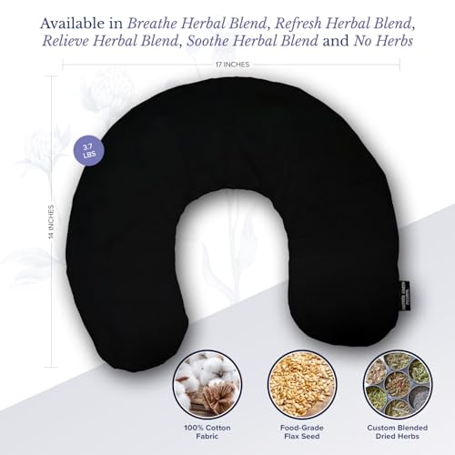Mother Earth Pillows Large Triggerpoint Pillow for Neck and Shoulders (Black - Breathe Herbal Blend) - color: Black - Breathe Herbal Blend