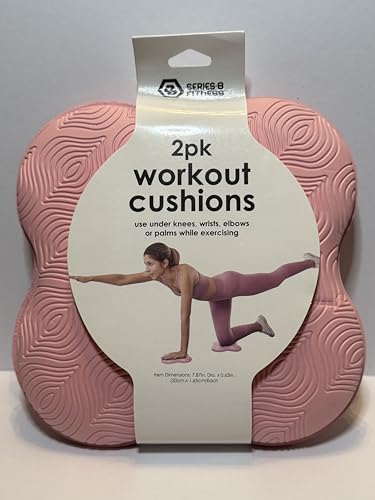 Workout Cushions, 2 pk. Pink, Use Under Knees, Wrists, Elbows or Palms While Exercising, Yoga or Practicing