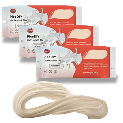 Air Dry Clay Lightweight, Flexible Modeling Clay for Adults Arts and Crafts | Professional & Moldable, Soft & No-Stick, Polymer Clay for Sculpting, Molding,Anime Figures,Making Costumes,DIY Projects - color: Skin-3 Packs