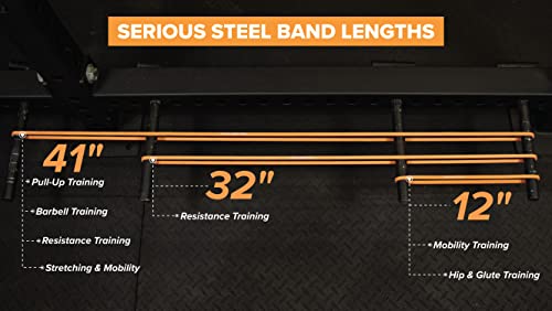 Serious Steel Fitness 81.3cm(32인치) 저항 트레이닝 밴드 (휴대용 운동 밴드 시스템 트레이닝 밴드 - 152cm(5피트 10인치) 미만의 개인에게 적합) - color: #0 오렌지 (0.9-6.8kg(2-15파운드)