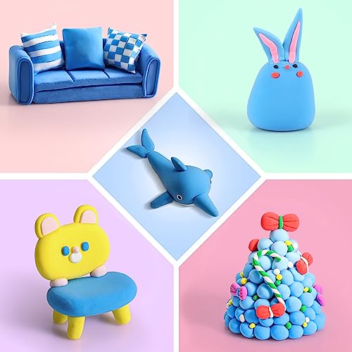 ifergoo 100g Blue Air Dry Clay, 3.5oz DIY Creative Modeling Clay for Kids | Refill Foam Magic Clay for School Art & Craft Project, Slime Supplies, Ultra-light & Soft, Gift for Age 3-12 Boys & Girls - color: Blue/100g