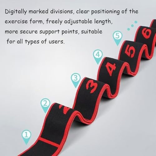 Fitness Resistance Band for Stretching and Yoga,Number Resistance Band,Fitness Resistance Bands with Numbers,Fitness Resistance Bands Numbered,Divided Into Different Tiers/Levels. - color: Red