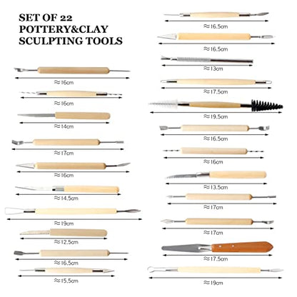 Clay Tools 46PCS Pottery Tools Clay Sculpting Tools Polymer Clay Tools Kit Ceramic Tools for DIY Handcraft Modeling Clay Carving Tools Set - color: 46PCS