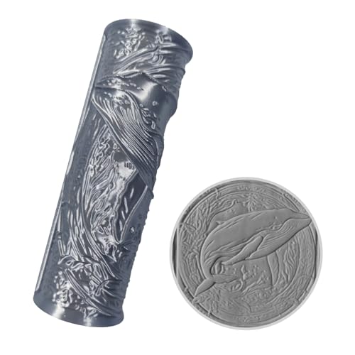Pottery Clay Whale Texture Roller,Polymer Molding Art Hand Rollers Tools,Embossing Pattern Rolling Pins for DIY Crafts Making,4.1 Inches,Whale,1 Piece - color: Whale