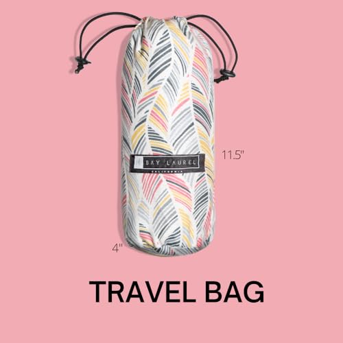 BAY LAUREL Turkish Beach Towel with Travel Bag 39 x 71 Quick Dry Sand Free Lightweight Large Oversized Towels Light - color: Light Pink With Pink Floral