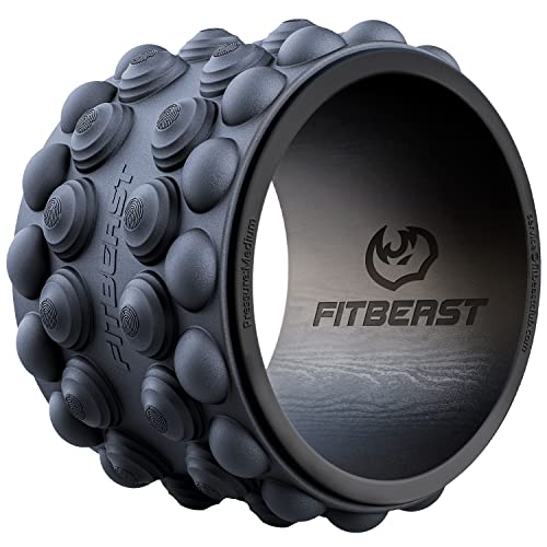 FitBeast Back Roller, Back Wheel Foam Roller - Targeted Muscle Roller for Deep Tissue Massage, Back Stretcher - color: Black, size: 9''
