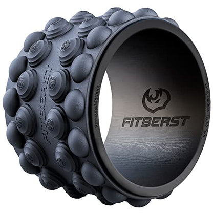 FitBeast Back Roller, Back Wheel Foam Roller - Targeted Muscle Roller for Deep Tissue Massage, Back Stretcher - color: Black, size: 9''