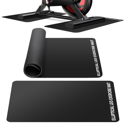 Under Desk Elliptical Mat - Non-Slip Exercise Equipment for Peloton Bike, Small Exercise Mat for Desk Workout Equipment - color: Black 2