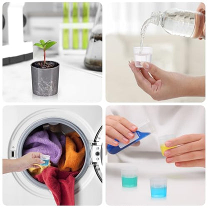 Resin Measuring Cups and Sticks, 200PCS Disposable Mixing Cups Set - 100PCS 30ml Graduated Measuring Cups and 100PCS Wooden Stir Sticks for Epoxy Resin, Glue, Paint Pouring - color: Clear cups+wooden stick, size: 30ml