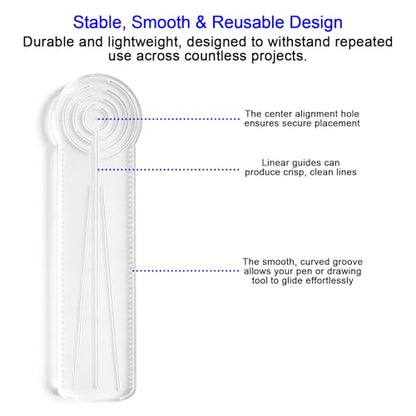 30cm Mandala Ruler Tool with Holes, Mandala Dot Art Circle Maker, Compass Protractor Straight Dotting Ruler for Dot Art Geometric Mandala Pattern Design