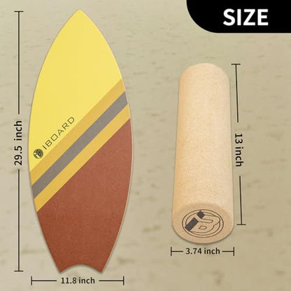 Balance Board Trainer – 10-Layer Wooden with Non-Slip Fish Tail