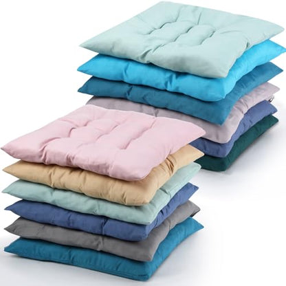 Buryeah 12 Pcs Square Floor Cushions for Classroom 15.7 Inch Floor Pillows
